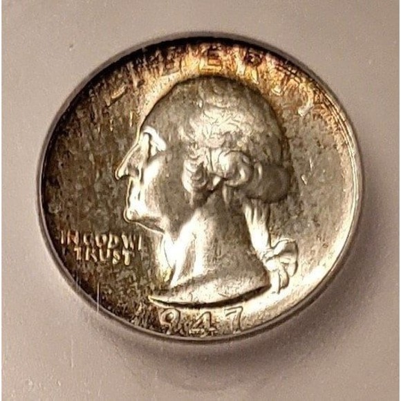 1947 S/S Washington Quarter RPM Variety FS-501 Unc MS66+ ICG - Picture 3 of 4
